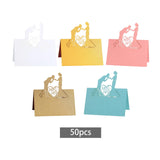 Maxbell 50Pcs Wedding Place Cards Mark Card Elegant for Restaurant Anniversary Decor White