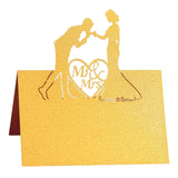 Maxbell 50Pcs Wedding Place Cards Mark Card Elegant for Restaurant Anniversary Decor Gold