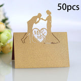Maxbell 50Pcs Wedding Place Cards Mark Card Elegant for Restaurant Anniversary Decor Brown