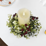 Maxbell Pillar Candle Rings Wreath Tabletop Centerpieces for Holiday Wedding Door