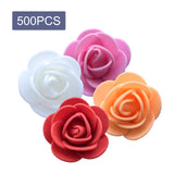 Maxbell Mini Artificial Rose Heads Stemless Flower Heads for Table Home Decoration White