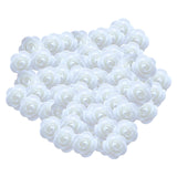 Maxbell Mini Artificial Rose Heads Stemless Flower Heads for Table Home Decoration White