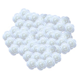 Maxbell Mini Artificial Rose Heads Stemless Flower Heads for Table Home Decoration White