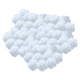 Maxbell Mini Artificial Rose Heads Stemless Flower Heads for Table Home Decoration White