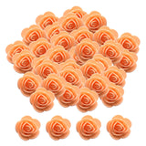 Maxbell Mini Artificial Rose Heads Stemless Flower Heads for Table Home Decoration Orange