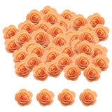 Maxbell Mini Artificial Rose Heads Stemless Flower Heads for Table Home Decoration Orange