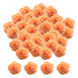 Maxbell Mini Artificial Rose Heads Stemless Flower Heads for Table Home Decoration Orange
