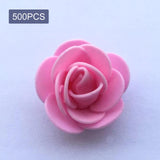 Maxbell Mini Artificial Rose Heads Stemless Flower Heads for Table Home Decoration Pink