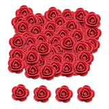 Maxbell Mini Artificial Rose Heads Stemless Flower Heads for Table Home Decoration Red