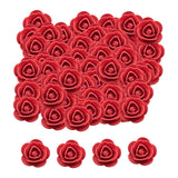 Maxbell Mini Artificial Rose Heads Stemless Flower Heads for Table Home Decoration Red