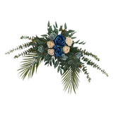 Maxbell Silk Floral Centerpiece Arrangement for Wedding Engagement Party Blue