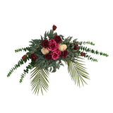 Maxbell Silk Floral Centerpiece Arrangement for Wedding Engagement Party Red