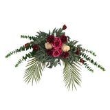 Maxbell Silk Floral Centerpiece Arrangement for Wedding Engagement Party Red