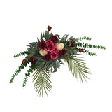 Maxbell Silk Floral Centerpiece Arrangement for Wedding Engagement Party Red