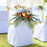Maxbell Faux Floral Decoration for Photographic Props Engagement Ceremony Orange