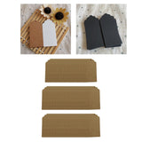 Maxbell 100x Heart Hollow Labels Rectangle Tear Resistant Practical for party Brown