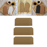 Maxbell 100x Heart Hollow Labels Rectangle Tear Resistant Practical for party Brown