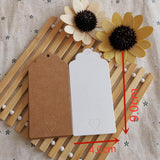 Maxbell 100x Heart Hollow Labels Rectangle Tear Resistant Practical for party Brown