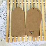 Maxbell 100x Heart Hollow Labels Rectangle Tear Resistant Practical for party Brown