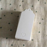 Maxbell 100x Heart Hollow Labels Rectangle Tear Resistant Practical for party White
