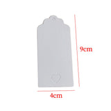 Maxbell 100x Heart Hollow Labels Rectangle Tear Resistant Practical for party White