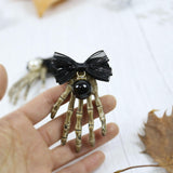 Maxbell Skull Hand Hair Clip Hairpin Costume Accessory for Party Cosplay Decor Black