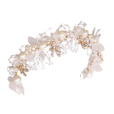 Maxbell Elegant Pearl Headdress Wedding Headpieces Crown Hairband for Anniversaries
