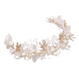 Maxbell Elegant Pearl Headdress Wedding Headpieces Crown Hairband for Anniversaries