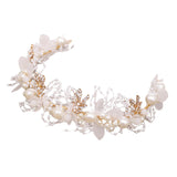Maxbell Elegant Pearl Headdress Wedding Headpieces Crown Hairband for Anniversaries
