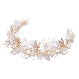 Maxbell Elegant Pearl Headdress Wedding Headpieces Crown Hairband for Anniversaries