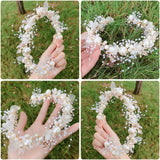Maxbell Elegant Pearl Headdress Wedding Headpieces Crown Hairband for Anniversaries