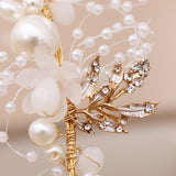 Maxbell Elegant Pearl Headdress Wedding Headpieces Crown Hairband for Anniversaries
