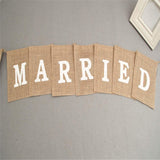 Maxbell Reusable Burlap Bunting Banner Wedding Banner for Anniversary Event Party