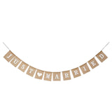 Maxbell Reusable Burlap Bunting Banner Wedding Banner for Anniversary Event Party