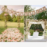 Maxbell Reusable Burlap Bunting Banner Wedding Banner for Anniversary Event Party