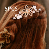 Maxbell 5 Pieces Elegant Wedding Headdress Hairband for Anniversaries Decor