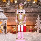 Maxbell Wooden Nutcracker Puppet Statue Kids Traditional for Shelves Holiday Home