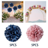 Maxbell 5Pcs Reusable Paper Flower Balls Decorative for DIY Paper Wedding Outdoor Rose Gold