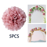Maxbell 5Pcs Reusable Paper Flower Balls Decorative for DIY Paper Wedding Outdoor Rose Gold