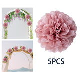 Maxbell 5Pcs Reusable Paper Flower Balls Decorative for DIY Paper Wedding Outdoor Rose Gold