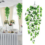 Maxbell Simulation Rattan Leaves Fake Plants for Hanging Decor Garden Wedding Decor