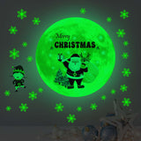 Maxbell Cartoon Christmas Wall Decals Glow in The Dark Murals for Window Clings Home