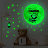 Maxbell Cartoon Christmas Wall Decals Glow in The Dark Murals for Window Clings Home