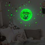 Maxbell Cartoon Christmas Wall Decals Glow in The Dark Murals for Window Clings Home