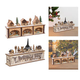 Maxbell Wooden House Warm White Building Set Landscape Decor for Party Ornament Style A