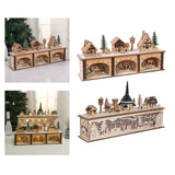 Maxbell Wooden House Warm White Building Set Landscape Decor for Party Ornament Style A