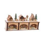 Maxbell Wooden House Warm White Building Set Landscape Decor for Party Ornament Style A