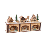 Maxbell Wooden House Warm White Building Set Landscape Decor for Party Ornament Style A