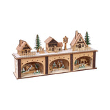 Maxbell Wooden House Warm White Building Set Landscape Decor for Party Ornament Style A