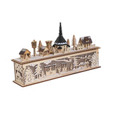 Maxbell Wooden House Warm White Building Set Landscape Decor for Party Ornament Style B